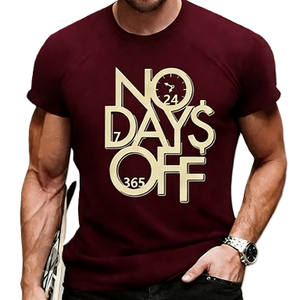 T-Shirt Motivazionale 'No Days Off Hustle', <span class=keywords><strong>Grafica</strong></span> per Palestra e Allenamento, Successo 24/7, <span class=keywords><strong>Tipografia</strong></span> su Denaro, Maglietta Casual Oversize in Cotone a Maniche Corte, Streetwear - Product Image 6