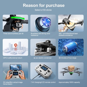 Drone <span class=keywords><strong>S1</strong></span> 55 8K GPS con Carico di 500g Quadricottero da Ripresa Professionale 4K con Doppia Fotocamera Aerea Pieghevole - Product Image 6