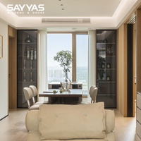 Fenêtre en bois revêtu SAYYAS W-NE86-IW à haute efficacité énergétique avec intérieur en pin, extérieur en aluminium thermolaqué et triple vitrage trempé
