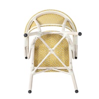 Chaise de jardin d'extérieur moderne jaune en Teslin, confortable, légère, en aluminium et tissu, empilable, imperméable, haute qualité, pour hôtel