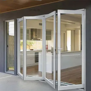 意大利设计铝制手风琴门天井折叠门隔热钢化玻璃双折门