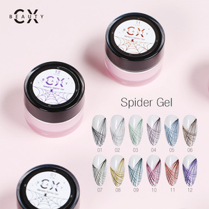गर्म बेचने CX सौंदर्य नाखून कला पेंटिंग यूवी जेल रंग धातु मकड़ी जेल - Product Image 4