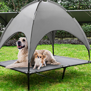 पोर्टेबल वाटरप्रूफ ठोस पैटर्न गर्मी ठंडा बड़े ऊंचे पालतू बिस्तर के साथ चंदवा आउटडोर हटाने योग्य शेड कुत्ते बिल्ली खाट बॉक्स - Product Image 5