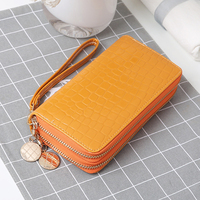 Anpassen Logo Logo Großhandel Designer Damen Leder Geldbörse Pu Krokodil Muster Karten halter New Travel Small Long Money Cover Geldbörse