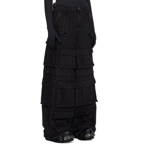 Menbwhite <span class=keywords><strong>pantaloni</strong></span> Cargo oversize per adolescenti giovani uomini angosciati <span class=keywords><strong>bianchi</strong></span> ricamati intrecciati India a buon mercato per gli utenti di cinture da carpentiere - Product Image 2