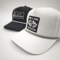Oem Logotipo Personalizado 5 Panel Nylon Cuerda Snapback Cap,Flat Bill Gorras Sin estructura, Impermeable Laser Cut Hole Perforated Hat