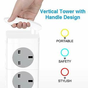 Anh loại dọc tháp Power Strip với 8 gang với 4 <span class=keywords><strong>USB</strong></span> sạc cổng dọc tháp ổ cắm - Product Image 2