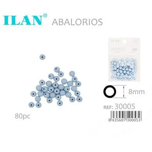 ลูกปัดกลมสีฟ้าอ่อน 8 มม. ยี่ห้อ Ilan Abalorios 80 ชิ้น สำหรับทำเครื่องประดับ - Product Image 3