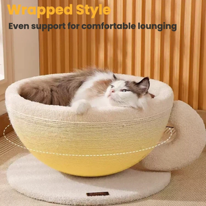 [Faible MOQ] Lit-<span class=keywords><strong>griffoir</strong></span> pour <span class=keywords><strong>chat</strong></span> en sisal naturel, mobilier pour animaux tressé, nid de <span class=keywords><strong>chat</strong></span> rond moderne pour intégration intérieure, direct usine - Product Image 3