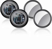 Nouveaux Traceurs Air Tracker certifiés MFi 2026 - Pack de 4 (Uniquement iOS) avec Batterie Remplaçable, Localisateur Intelligent en Plastique