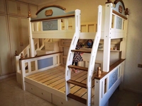 Mobilier maison pour chambre d'enfants Lit superposé pour garçons avec escalier armoire Lit superposé en bois pour enfants avec rangement pour enfants