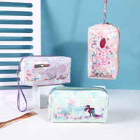 Sac de toilette imperméable à paillettes en plein air de mode sacs de rangement cosmétiques en cuir Pu