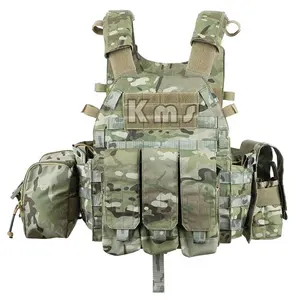 KMS Professional Custom 500D Nylon Outdoor Molle regolabile sicurezza protettiva Chaleco Tactico Camo Tactical Plate Carrier Vest