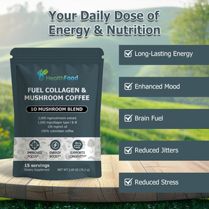 Hot Sale Fuel Collagen Mushroom Coffee with Carbohydrate Reduce Joint Aches and Stiffness Promotes Healthy Hair Skin Coffee - Product Image 4