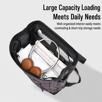 Sac à dos à enroulement imperméable personnalisé en gros avec poches avant et latérales à fermeture éclair à motif géométrique pour les voyages et les trajets quotidiens, unisexe