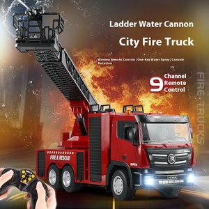 Camion de pompiers électrique en métal HUINA, <span class=keywords><strong>voiture</strong></span> télécommandée prête à l'emploi, intérieur-extérieur, portée de 25 m, cadeau pour garçons - Product Image 1
