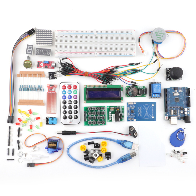 Hot Most Complete Master Un R3 Board LCD1602 Learning Kits Open Source Electronic Components for Students Arduino Starter Kits