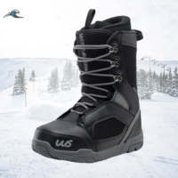 Bottes de snowboard noires avec accents rouges, bottes de ski imperméables pour adultes toutes saisons à haute adhérence