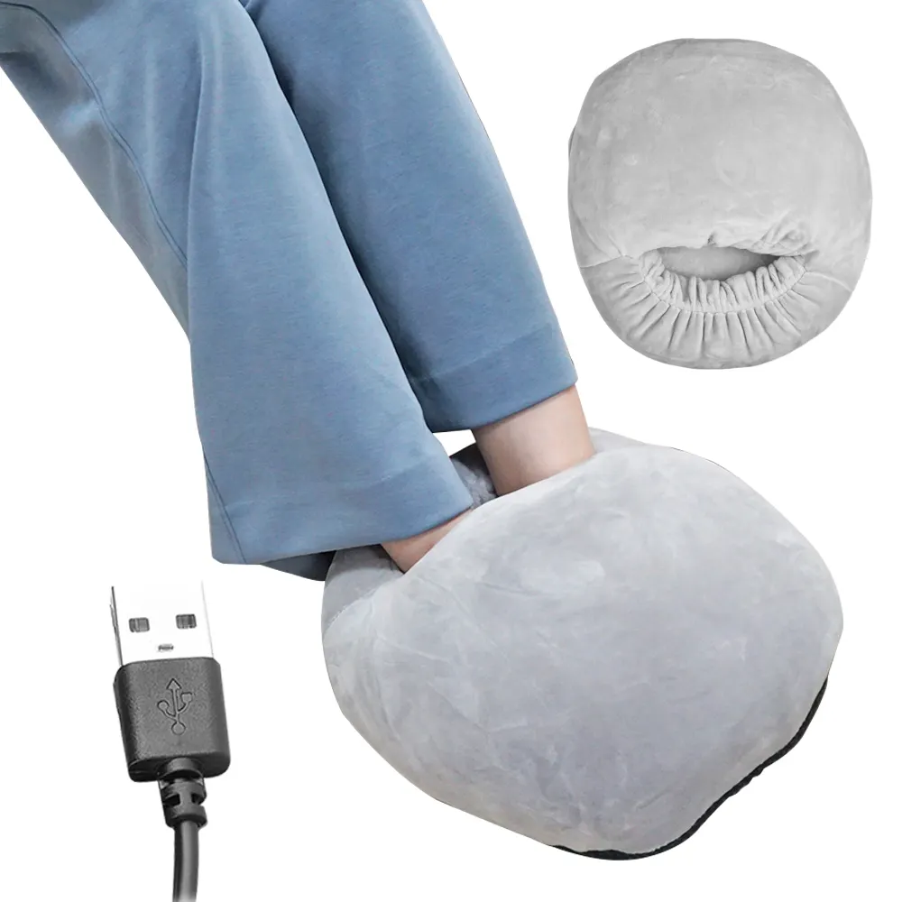 Pantoufles chauffantes USB lavables et rapides, chauffe-pieds électriques pour femmes et hommes