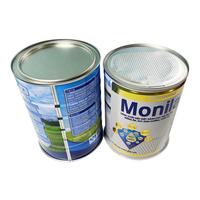 Boîte en fer blanc carrée personnalisée imprimée en offset, de qualité alimentaire, vide, pour lait en poudre, protéines en poudre, bonbons, pizza, pain, avec bouchon à vis, OEM