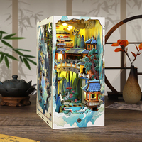 Support de livre DIY Paysage Chinois, Puzzle 3D en bois, Artisanat DIY pour adultes, Mini maison de poupée, Kit de loisirs créatifs éducatif en bois, Ensemble cadeau
