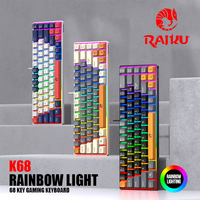 Clavier de jeu filaire USB K68 compact 68 touches, hotswap, sensation mécanique, rétroéclairage LED RGB étanche pour ordinateur de bureau et portable