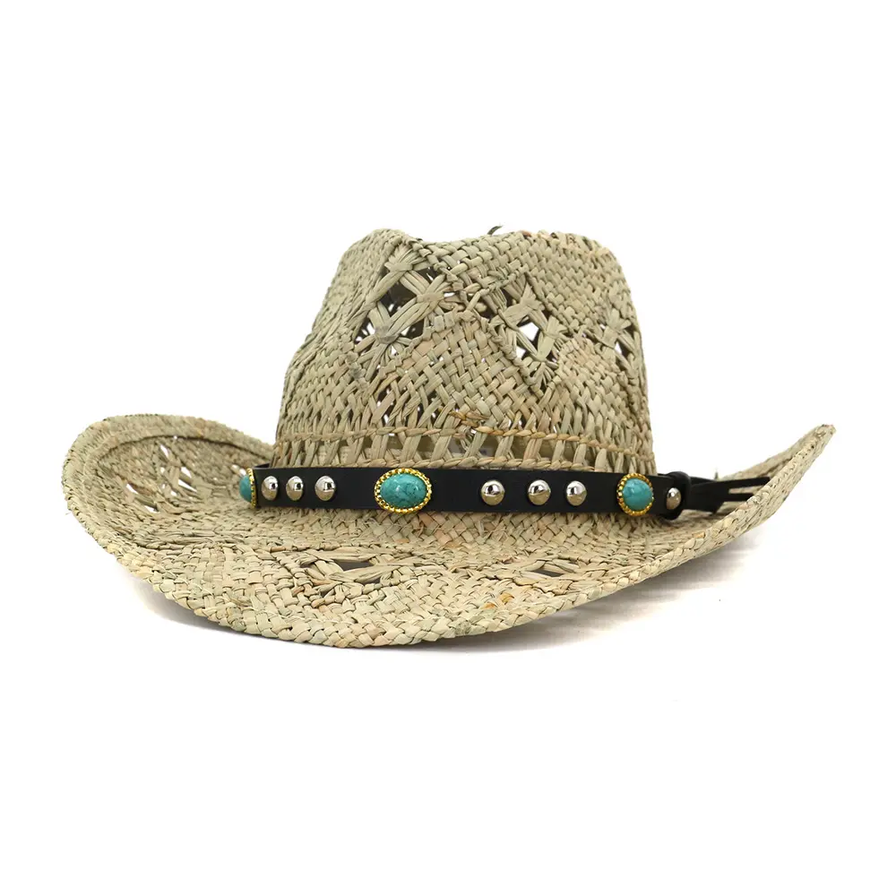 Оптовая продажа, Дизайнерские летние ковбойские шляпы с изогнутыми полями в западном стиле