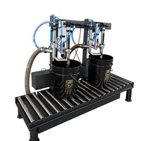 Machine de remplissage semi-automatique à double tête pour pesage au-dessus du niveau de liquide, équipement d'emballage de liquides en fûts de 0,5 à 20 kg