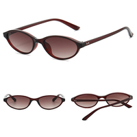 Lunettes de soleil DL, monture en plastique de petite taille, ovale, style œil de chat, tendance