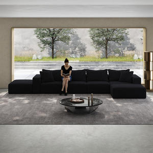 Oversized Chenille Sponge Cloud Sofa Modern Upholstered Modular <b>U</b>-Shape Sectional Sofa Set 162" <b>Living</b> Room Sofa Set 6 Pillows - Product Image 3