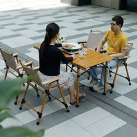 Table de camping Mingchan extra large en aluminium à plateau roulant, réglable en hauteur sur 3 niveaux, table de pique-nique portable robuste pour l'extérieur