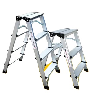 Professionelle Moderne Doppelseitige Fischgrätmuster 2-Stufen Langlebige Haushalts-Klappleiter Multifunktionale Aluminiumlegierung 150kg Tragkraft - Product Image 1