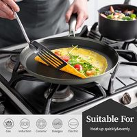 Panci Crepe Stainless Steel 11 inci, Lapisan sarang lebah Skillet datar Tawa doa Tortilla Omelet wajan, bebas PFOA,