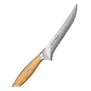 Nouveau design, couteau de cuisine professionnel personnalisé de 7 pouces en acier carbone, acier Damas japonais, manche en bois d'olivier - Product Image 1
