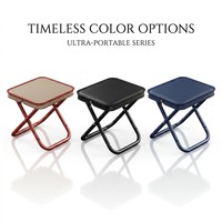 Tabouret de plage pliant portable en tissu Oxford avec cadre en acier, rembourré et facile à ranger, style trousse à crayons, vente en gros