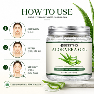 Gel de Aloe Vera Orgánico para el Cuidado Corporal, Hidratante Profundo, Reparador de Rojeces por Quemaduras Solares, Sin Aceite, para Piel Sensible, en Oferta - Product Image 5