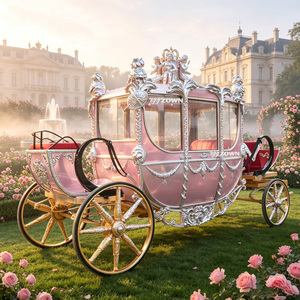 Charrette royale de luxe de style palais, tirée par des chevaux, artisanat poli à la main de qualité supérieure pour cérémonies haut de gamme et présentations en milieu hôtelier - Product Image 1