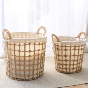 Offres Spéciales Nouveau Design Grand <span class=keywords><strong>Panier</strong></span> à <span class=keywords><strong>Linge</strong></span> Rond en <span class=keywords><strong>Rotin</strong></span> Tissé à la Main Ensemble de 3 <span class=keywords><strong>Panier</strong></span> Tissé avec Poignée - Product Image 1