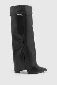 <span class=keywords><strong>Botas</strong></span> Altas a la Rodilla para Mujer OEM/ODM en Negro, Punta Afilada, Decoración de Hebilla Dorada, Tacón Robusto, Estilo Moderno de Moda Europea y Americana para Fiesta de Invierno - Product Image 6