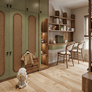 BALOM Customized Popular Eco-friendly Solid Wood <b>Wardrobe</b> for Kids Bedroom Furniture with Open Shelve Ardrobe - Product Image 6