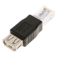 Adaptador RJ45 Macho a USB, USB2.0 Hembra a RJ45 Macho Ethernet, Conector AF-8P8C para Transferencia de Red