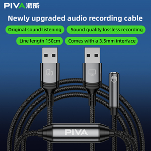 Piva Hợp kim nhôm USB âm thanh cầu Adapter 3.5mm headphone âm thanh mà không có sự chậm trễ thông tin phản hồi cho thuận tiện live streaming - Product Image 2