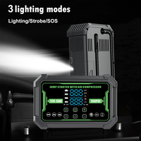 Démarreur portable 6 en 1 avec compresseur d'air 150 PSI, booster de batterie de voiture et gonfleur de pneus