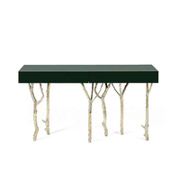 Mesa de Entrada Italiana de Lujo Ligero para Villa, Decoración de Pared para Recibidor, Mesa de Entrada con Diseño Creativo, Mueble de Entrada Artístico