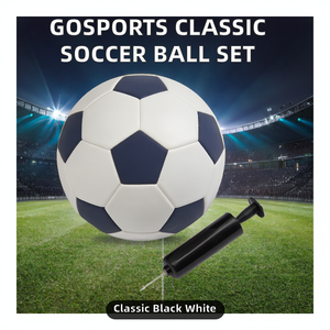 Balones de Fútbol de Entrenamiento para Adultos GoSports Classic en Blanco y Negro - Paquete Individual o de 6 Unidades, Tamaño 5, con Bomba de Aire, 1 Libra - Product Image 2