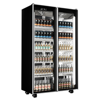 Réfrigérateur commercial avec écran LCD, simple ou double, 2 ou 3 portes vitrées, mini-congélateur, vitrine réfrigérée avec porte transparente pour boissons