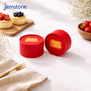 Custom Food Grade Baking Dessert Kraft Cardboard Paper Tube Cylinder Gold Printed Round Cheesecake Paper Tube <b>Box</b> Packaging - Product Image 4