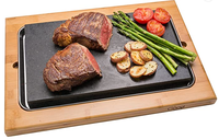 Assiette en pierre de roche naturelle réutilisable pour restaurant, grill à steak en granit de lave, plateau de cuisson Oliver StoneTray