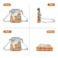 Sac bandoulière mini en microfibre à imprimé chaton mignon, petit portefeuille pour téléphone portable pour filles, idéal pour ranger rouge à lèvres, pièces de monnaie et usage quotidien