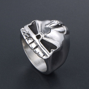 Skull <b>Titanium</b> Steel <b>Ring</b> Men's Fashion Accessory Party Jewelry SA854 - Product Image 2